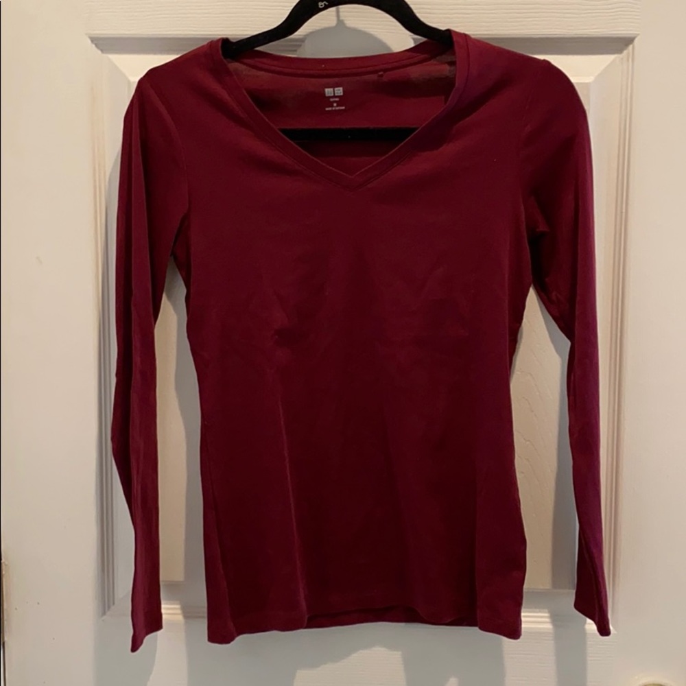 Uniqlo Womens Red Longsleeve Shirt